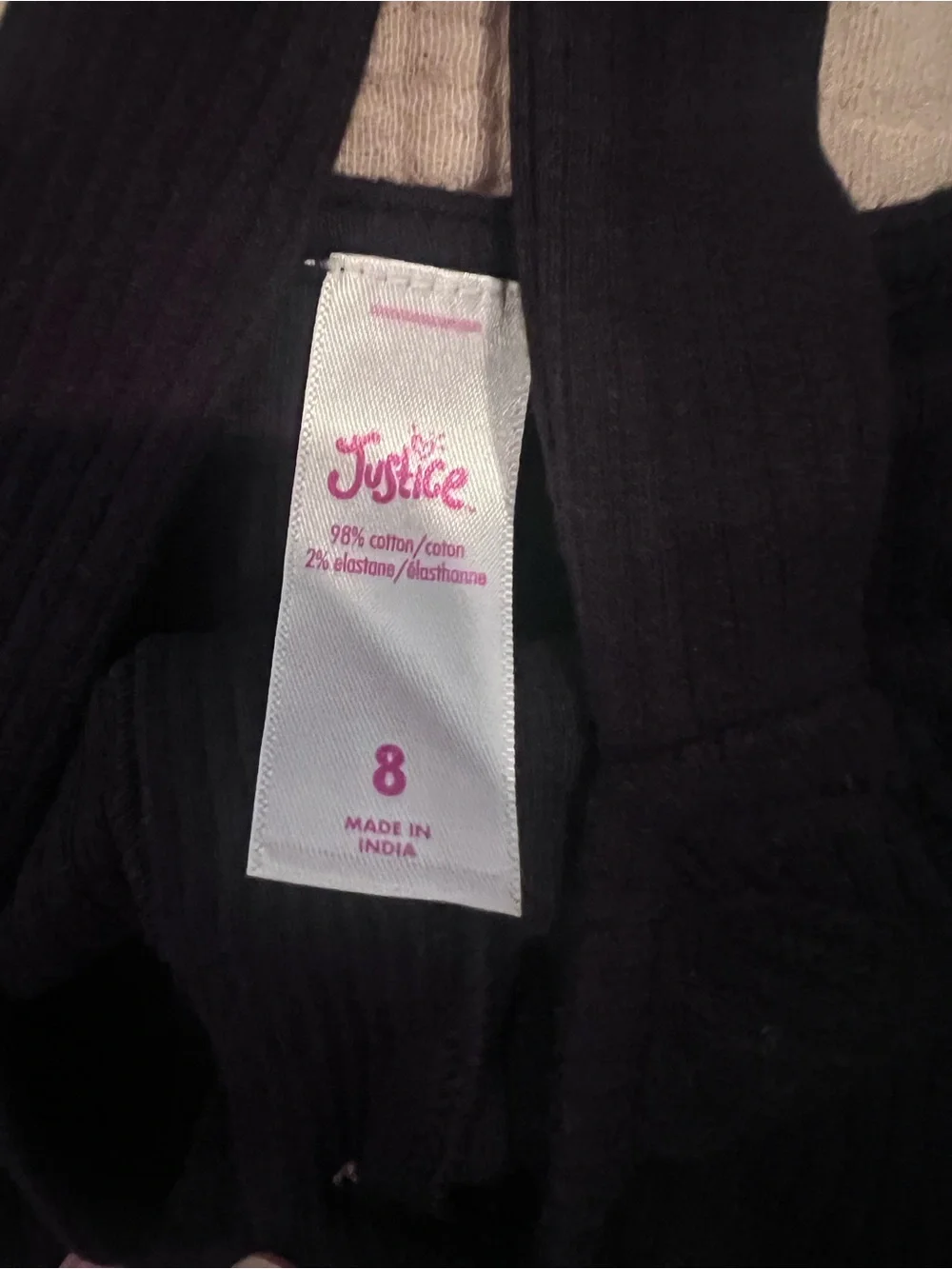 Justice Black Ribbed Button-Front Tie-Hem Camisole nwot (1)